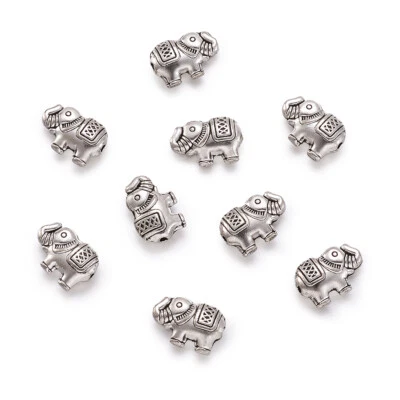 20x Tibetan Metal Elephant Beads Antique Silver Unique Spacers Findings 8.5x12mm - Image 1 of 4