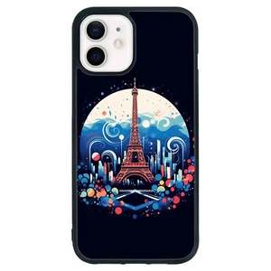For Samsung Galaxy Apple iPhone Hard Case at night logo Eiffel Tower - Picture 1 of 25