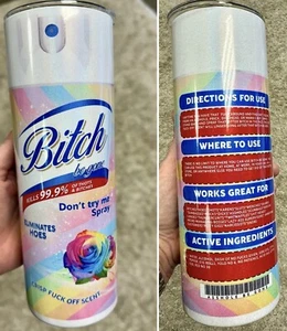 RAINBOW PINK BITCH BE GONE SPRAY 20 OZ VASO ACERO INOXIDABLE + TAPA Y PAJITA - Imagen 1 de 4