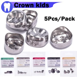 5pc Dental kid crown stainless steel temporary Primary crowns Upper/Lower 48size - Picture 1 of 66