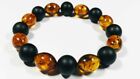 BALTIC AMBER Natural Amber  Beads  Bracelet Elastic Stretch Multi Color pressed