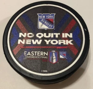 New York Rangers 2024 Eastern Conference Final “No Quit In NY” Puck - Picture 1 of 1