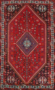 Vegetable Dye Abadeh Geometric Traditional Handmade Room Size Antique Rug 5x9 - Picture 1 of 21