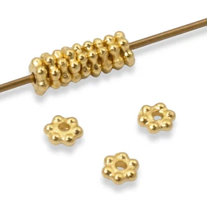 50 distanziali margherita oro brillante 3 mm - design TierraCast - piccole perline gioielli - Foto 1 di 7