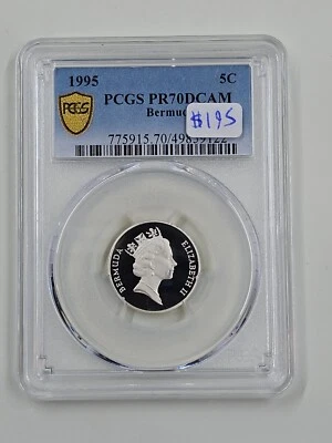 Bermudas 1995 5C PCGS PR70DCAM Foto 1 de 4