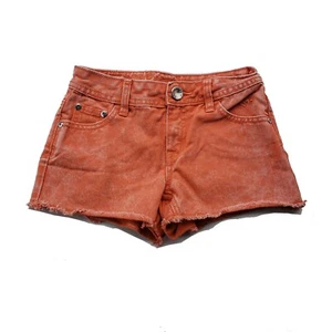 Girls Justice Shorts Orange Denim  Size 8 - Picture 1 of 9