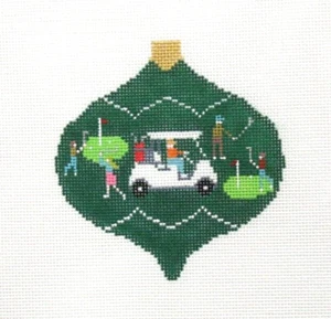 Doolittle Stitchery Golf Ornament Handpainted Needlepoint Canvas - Picture 1 of 1