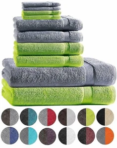 LHT Handtuchset 10er Set Handtücher Gästetücher Waschhandschuhe 2 Farben Mix - Bild 1 von 43