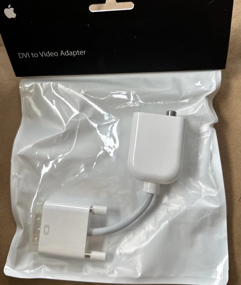 Genuine Apple DVI to Video Adapter M9267G/A - White - New - Image 1 of 4