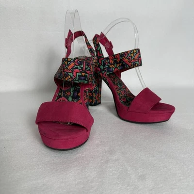 ROCKET DOG Women Pink Block Heel Strappy size 8 Party y2k Cocktail - Image 1 of 4