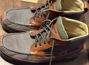 LL Bean Allagash Mens Size 12 D Chukka Boots Bison Brown Leather Moc Toe - Picture 1 of 7