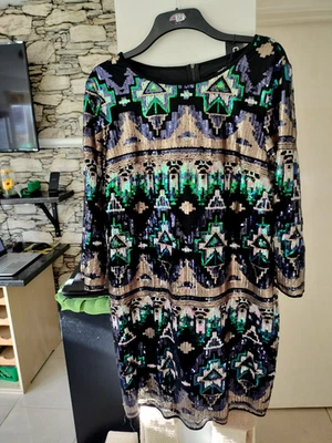 Ladies gold purple black green sequin party dress size 20  branded new - Image 1 of 4
