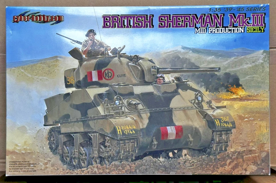 WWII British Sherman Mk.III Mid Production Sicily 1/35 Dragon / Cyber-Hobby 6231 - Immagine 1 di 4