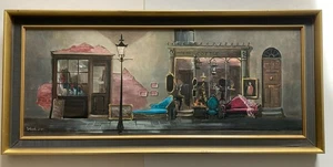 Vintage Mid Century Deborah Jones großer "Antiquitätenladen" Druck gerahmt Galerie Wand - Bild 1 von 24