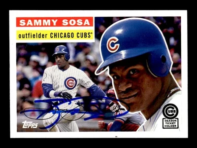2013 Topps Archives Cubs Season Ticket Holder Sammy Sosa BAS Hand Signed Auto - Image 1 of 2