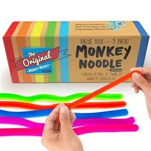 Monkey Noodle Fidget Toy - 5 Pack - Stretchy Sensory Toys for Kids - Picture 1 of 6