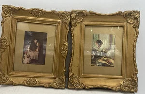 Lotto/2 piccole stampe incorniciate di “Saying Grace” di Chardin e “The Ring” di Alexander - Foto 1 di 17
