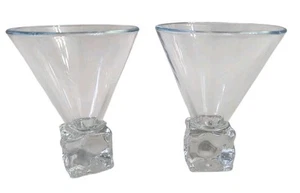 Di Saronno Bicchieri da Cocktail Martini Base Cubo di Ghiaccio Fusione Trasparente Set di 2 - Foto 1 di 5