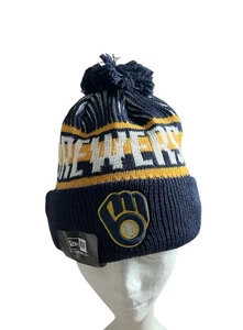 Milwaukee Brewers New Era Beanie Knit Pom Winter MLB Hat NEW - Picture 1 of 5