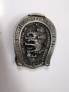 1986 Midwest Old Threshers Show 37th Belt Buckle MT Pleasant, Iowa A203 - Imagen 1 de 3