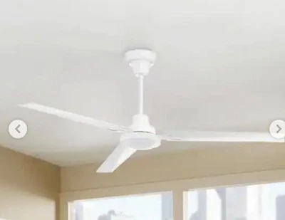 55 Inch Brushed White Ceiling Fan with Wall Control 5 Speed 55.1 W x 18.3 H - Image 1 of 3