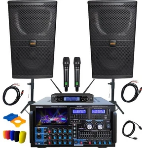 Sonken Home Karaoke Studio Package Deal (SA-767 Amp + CSS-212C (12") Speakers... - Picture 1 of 12