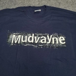Mudvayne Shirt Mens Extra Large Navy Blue M&O Knits Vintage Y2K Metal Band XL - Picture 1 of 7