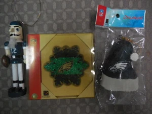 3 philadelphia  eagles ornaments new             - Picture 1 of 4