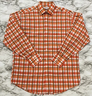 Camisa masculina Alex Cannon Rowayton CT tamanho G multicolorida xadrez manga longa bolso - Imagem 1 de 4