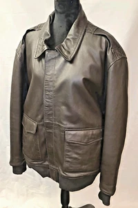 Blue Eagle Cockpit USA Army Air Corps Leather Flight Jacket Brown Men XL - Picture 1 of 24