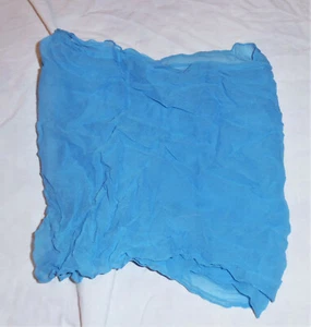 VERA NEUMANN VTG SHEER BLUE OBLONG SILK BLEND SCARF HEAD NECK ROCKABILLY GLAM EC - Picture 1 of 2