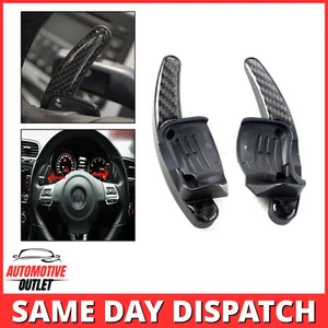 CARBON FIBRE STEERING WHEEL SHIFT PADDLE EXTENSIONS FOR VW DSG GOLF MK5 MK6 R32 - Picture 1 of 11