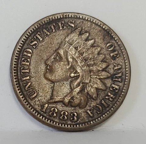 1883 indian head cent VF Details *g31 Cover