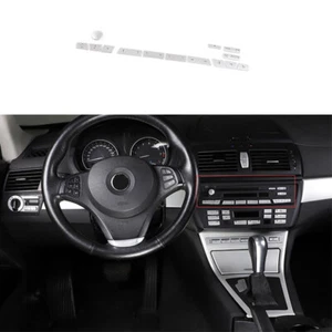 For BMW X3 2006-2010 Silver Aluminum Central Volume CD Switch Panel Trim Sticker - Picture 1 of 9