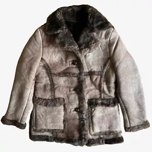 Vintage 90s Women's Schott Sheepskin Leather Jacket, Shearling Flying Pilot 80s - Picture 1 of 9