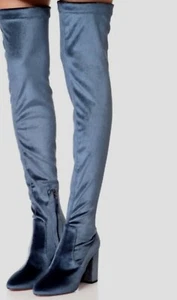 Aquazzura velvet Otk Boots Sage Gray 39 $1,005+ NWOB - Picture 1 of 11