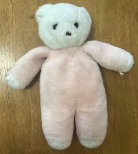 Vintage cuore battito rosa bianco orsacchiotto peluche sonaglio nastri Corea - Foto 1 di 6