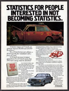 1985 VOLVO Vintage Original Print AD | Red car photo crash test Canada English - Picture 1 of 1