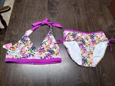 NWT Xhilartion Purple Multi-Colored Bikini Size Girl s 14/16 - Image 1 of 3