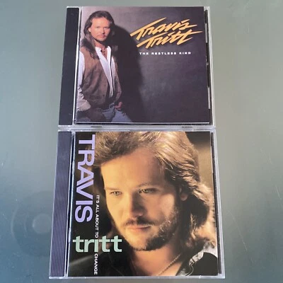 Travis Tritt LOT OF 2: It's All About To Change & The Restless Kind VERY GOOD - Imagem 1 de 3