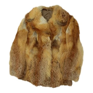 Chaqueta de piel vintage para mujer | Abrigo grueso cálido marrón de lujo de alta gama de colección - Imagen 1 de 4