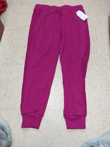 Nwt Time And Tru Womens French Terry Joggers Magenta Pink S M L XL - Picture 1 of 1