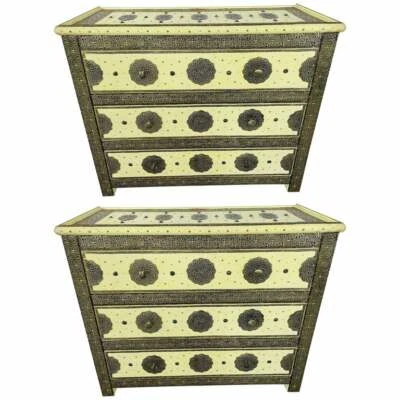 Hollywood Regency Style Off-White Commode, Nightstand or Chest, a Pair - Image 1 of 4