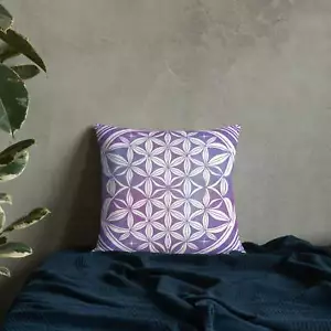 18 x18 inch geometric boho home decor square seed of life Pillow meditation yoga - Picture 1 of 4