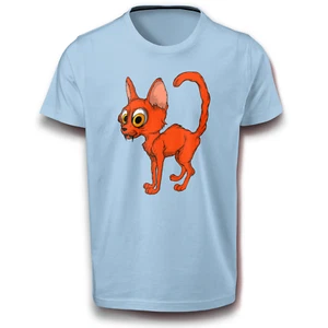 Witziges Katzen T-Shirt mit verrücktem Blick Cartoon-Design mit Kultpotenzial - Bild 1 von 5
