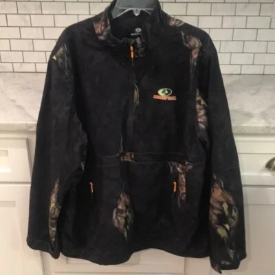 Mossy Oak Pullover Jacket Mens Large Camoflauge Quarter Zip Mesh Lined Hunting - Image 1 of 4