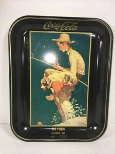 Bandeja para servir Coca Cola Norman Rockwell Out 1985 de colección  - Imagen 1 de 4