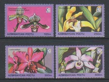 Azerbaijan - 1995, Singapore Stamp Exhibition, Orchids set - MNH - SG 261/4