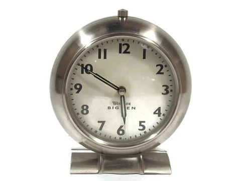 Westclox BIG BEN Battery Operated Stainless Steel Alarm Clock w/ White Face Cover