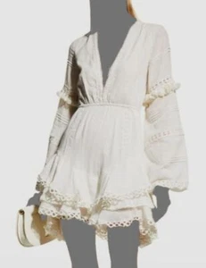 $379 Hemant & Nandita Women's White Ruby Cotton Gauze Short Dress Size XL - Picture 1 of 4